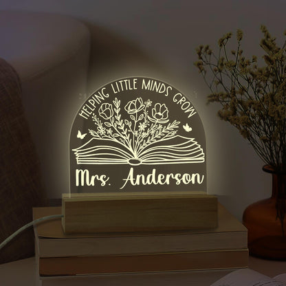 Personalized Teacher Night Light, Personalized Teacher Desk Name Plate, Classroom Decor, Back To School Gift, Teacher Appreciation Gift