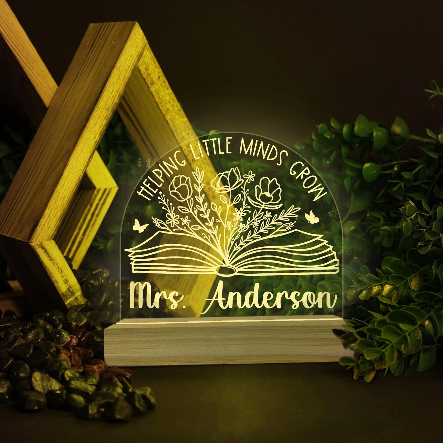 Personalized Teacher Night Light, Personalized Teacher Desk Name Plate, Classroom Decor, Back To School Gift, Teacher Appreciation Gift