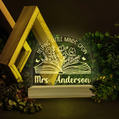 Personalized Teacher Night Light, Personalized Teacher Desk Name Plate, Classroom Decor, Back To School Gift, Teacher Appreciation Gift