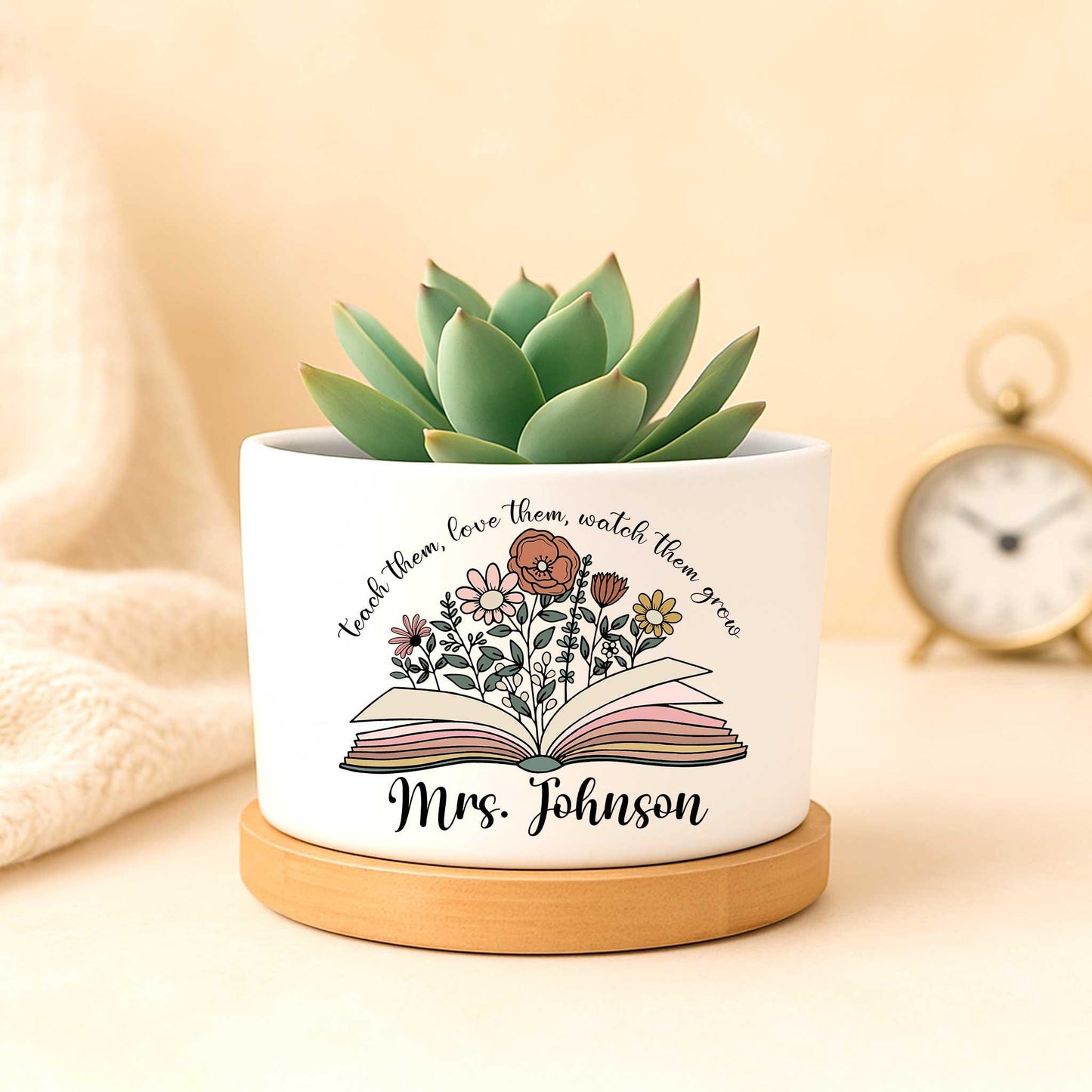 Teacher Gift, Personalized Teacher Plant Pot, Teach Them Love Them Watch Them Grow, Teacher Gift, Teacher Book, Teacher Appreciation Gift