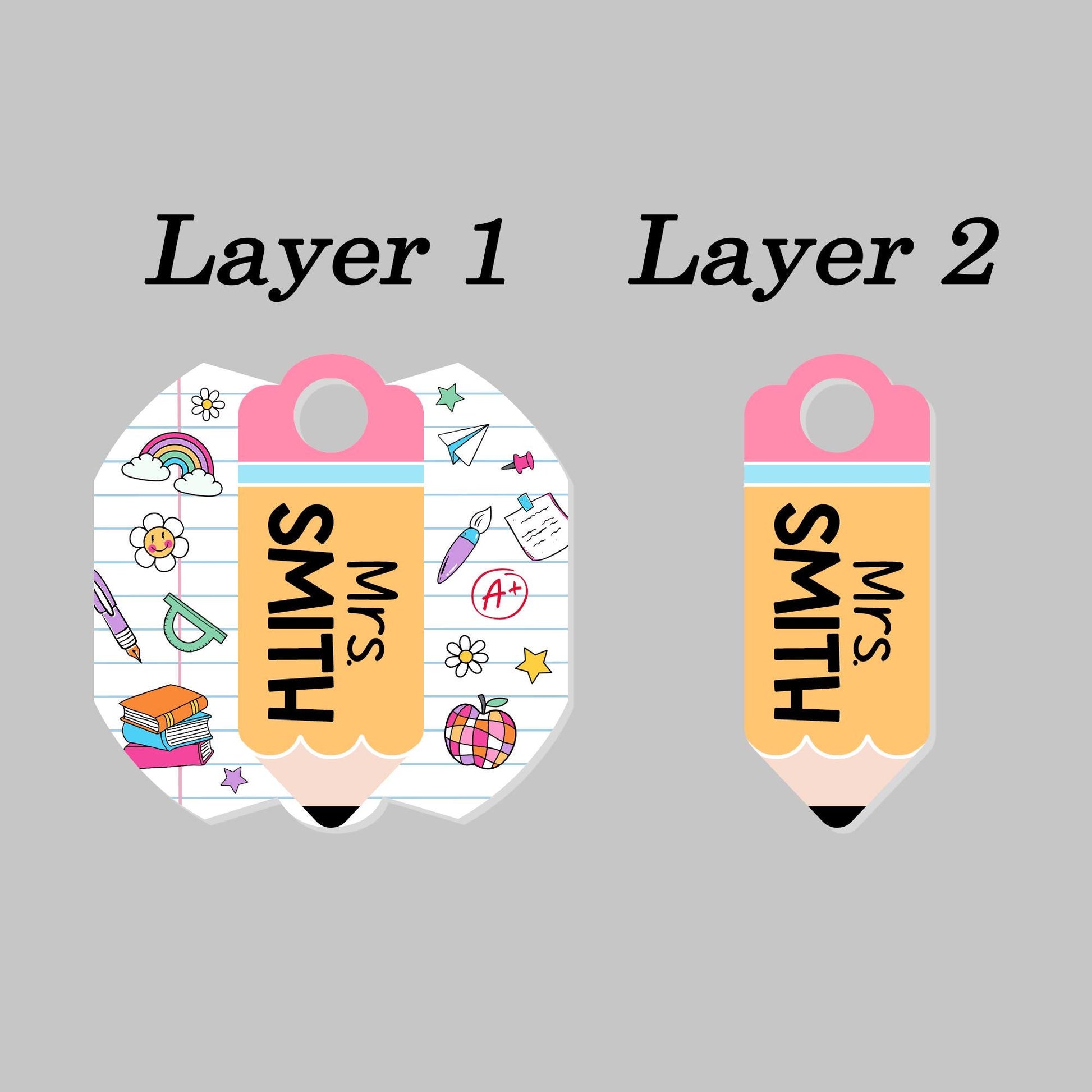 Custom Pencil Tumbler Name Tag, Teacher Name Tumbler Plate Topper, 40oz/30oz Tumbler Lid Name Tag, Back To School, Teacher Appreciation Gift