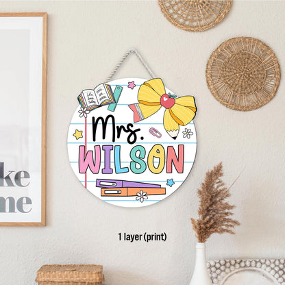 Teacher Appreciation Gift, Custom 3D Teacher Door Hanger With Name, Gift For Teacher, Teacher Name Sign Classroom Decor, Back To School Gift