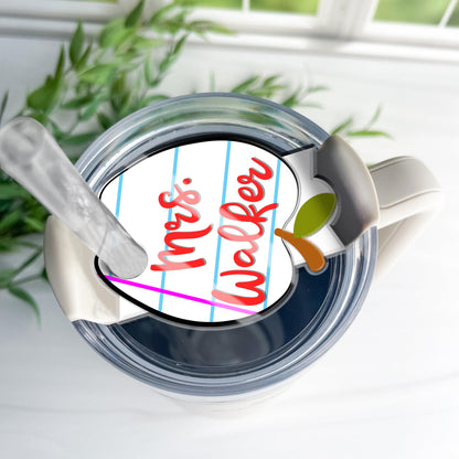 Personalized Apple Topper 40oz/30oz, Custom Tumbler Name Tag, Teacher Stanley Name Plate, Back To School Gift, Teacher Appreciation Gift