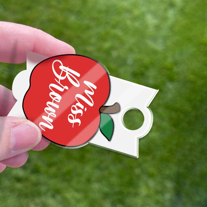 Custom Tumbler Name Tag, Personalized Apple Topper 40oz/30oz, Teacher Gifts, Tumbler Name Plate, Back To School, Teacher Appreciation Gift