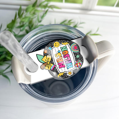 Custom Tumbler Name Tag, Personalized Apple Topper 40oz/30oz, Teacher Gifts, Tumbler Name Plate, Back To School, Teacher Appreciation Gift