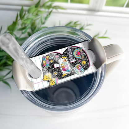 Personalized Tumbler Name Plate Composition Book, Teacher Gifts, 40oz/30oz Tumbler Lid Name Tag, Back To School, Teacher Appreciation Gift