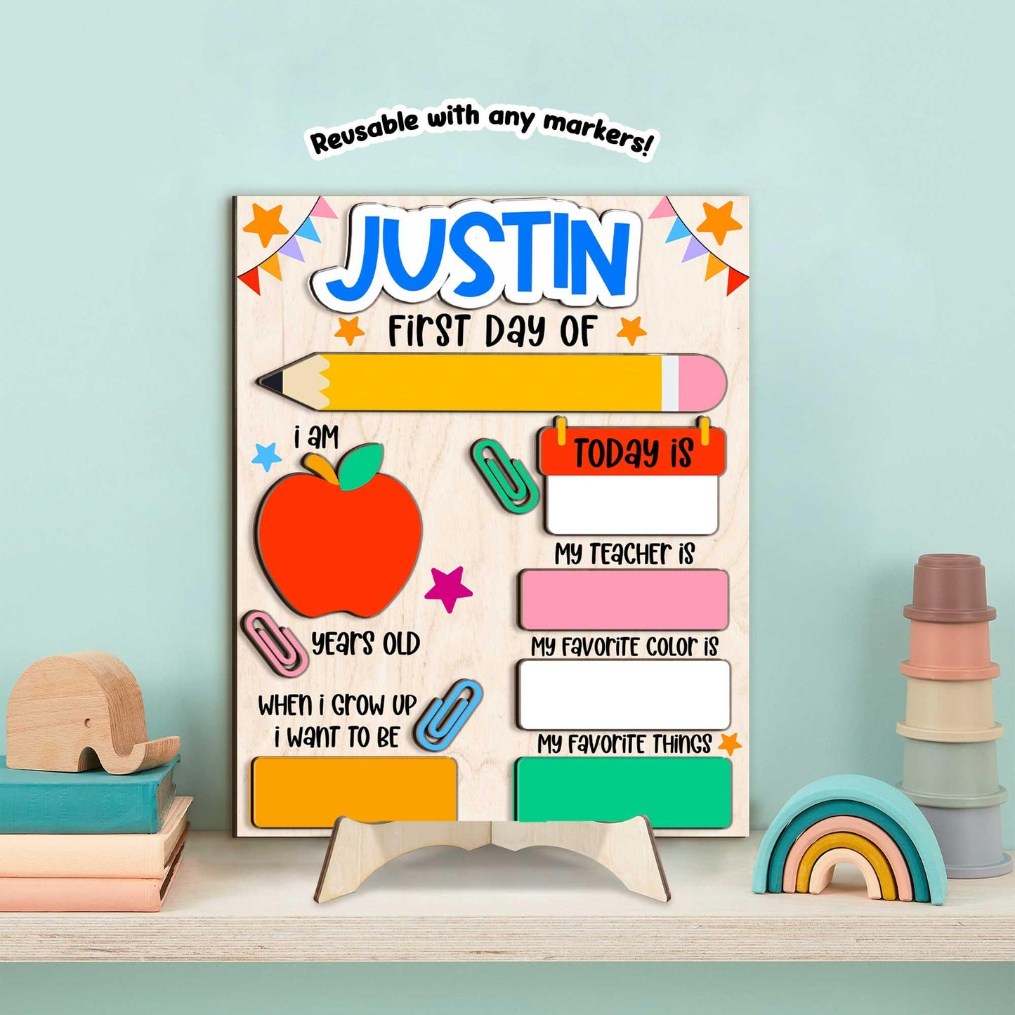 Back to School Sign, First Day of School Sign, Preschool Kindergarten 1st Day of School Sign, School Board, First And Last Day School Sign