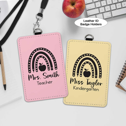Personalized ID Badge Holder, Teacher ID Holder Badge Holder Name Lanyard Accessory, Teacher Appreciation Gift, Teacher Gift, Back To School