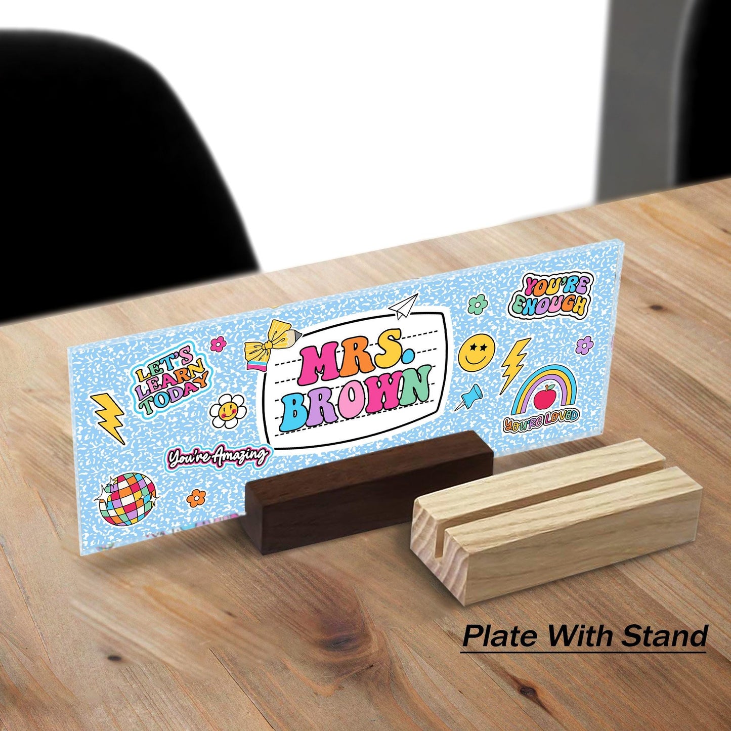 Personalized Teacher Name Plate, Teacher Appreciation Gifts, Custom Teacher Name Gift, Custom Teacher Acrylic Name Sign, Back To School Gift