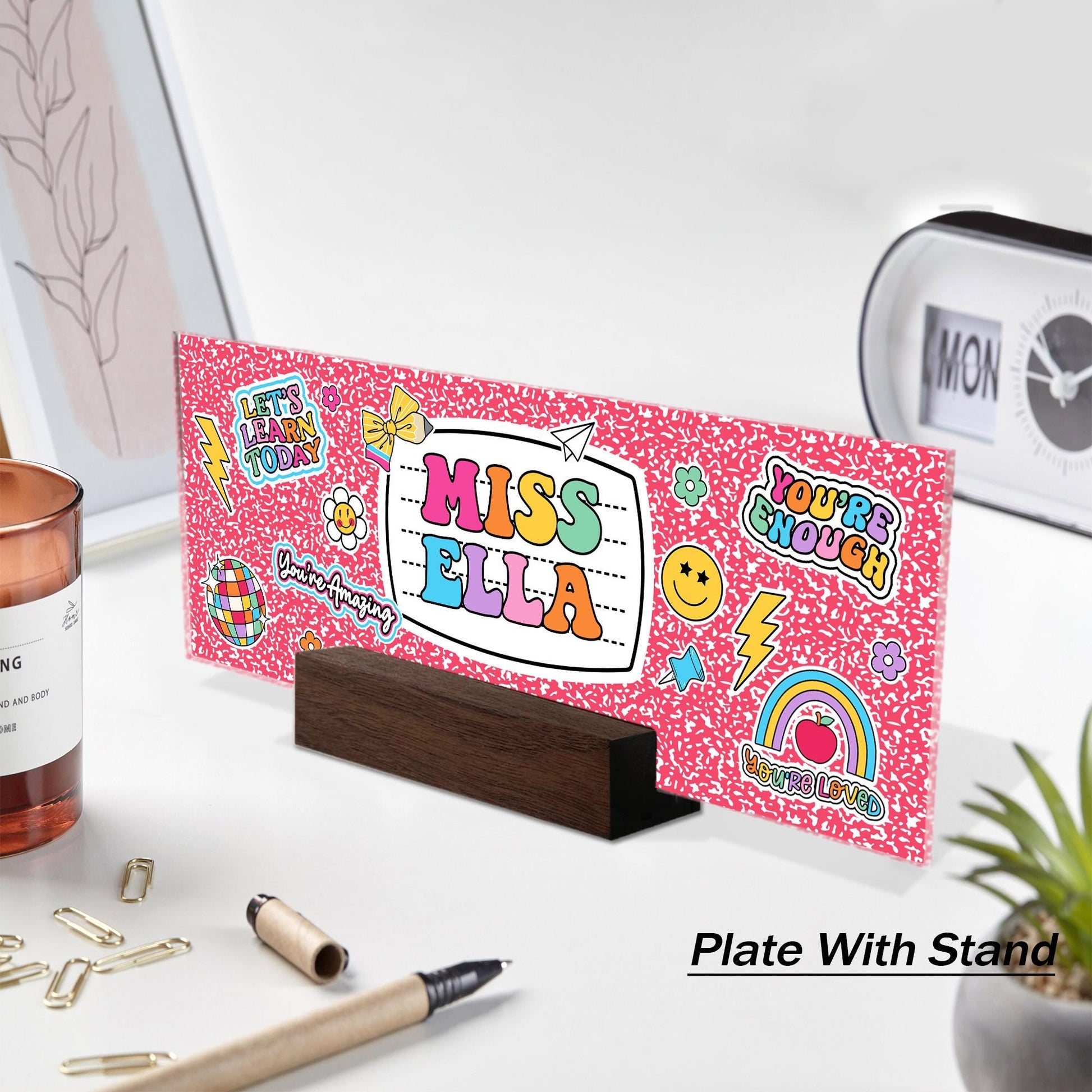 Personalized Teacher Name Plate, Teacher Appreciation Gifts, Custom Teacher Name Gift, Custom Teacher Acrylic Name Sign, Back To School Gift