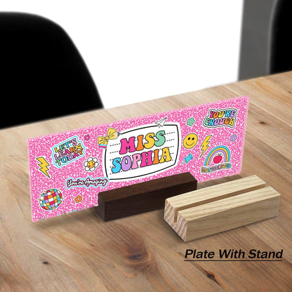 Personalized Teacher Name Plate, Teacher Appreciation Gifts, Custom Teacher Name Gift, Custom Teacher Acrylic Name Sign, Back To School Gift