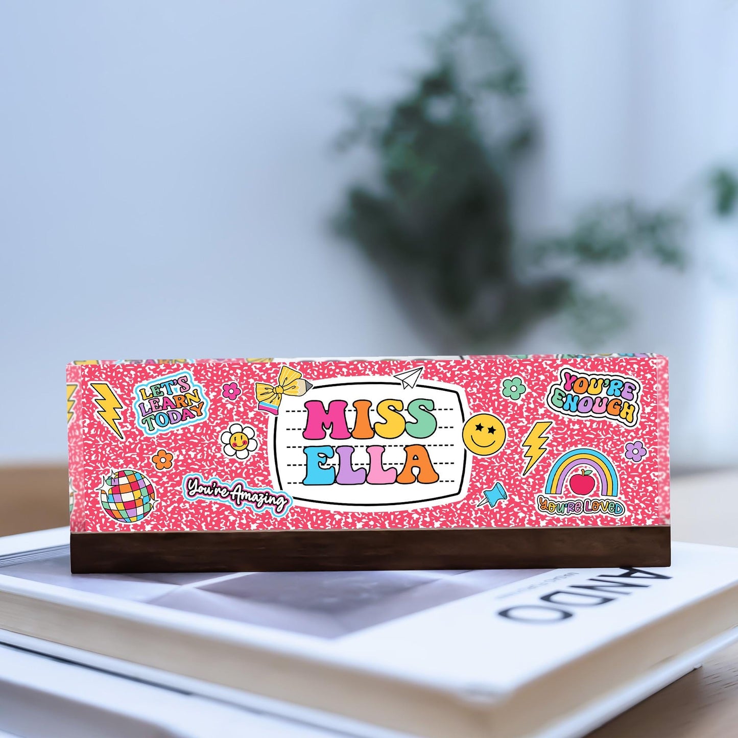 Personalized Teacher Name Plate, Custom Acrylic Plaque Desk Sign Gift For Teacher, Teacher Gifts, Teacher Appreciation Gift, Back To School