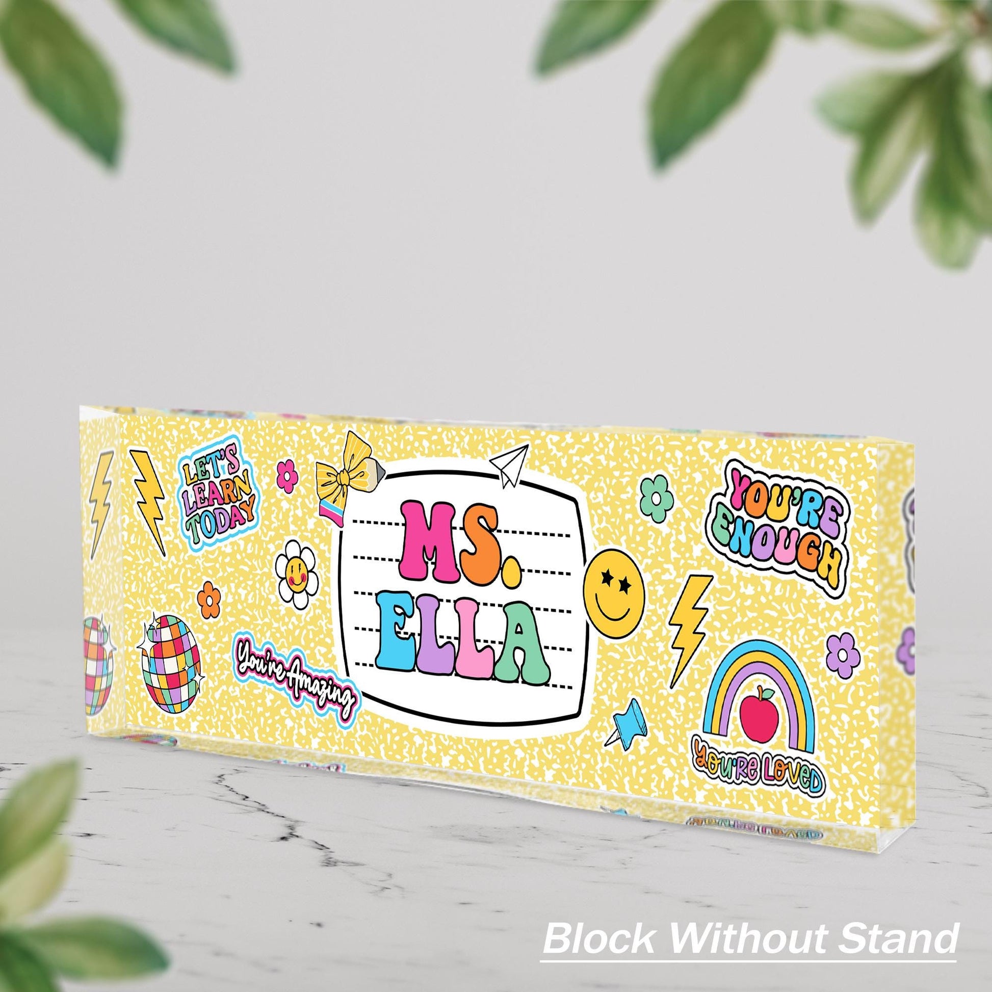 Personalized Teacher Name Plate, Custom Acrylic Plaque Desk Sign Gift For Teacher, Teacher Gifts, Teacher Appreciation Gift, Back To School