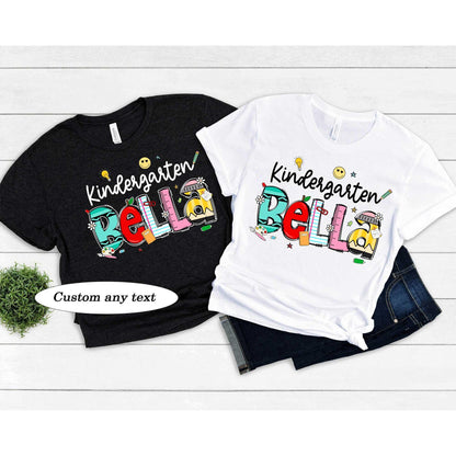 Personalized Teacher Shirt Back To School Shirt, Custom Teacher School Pattern Shirt, First Day Of School 1st Day, Teacher Appreciation Gift