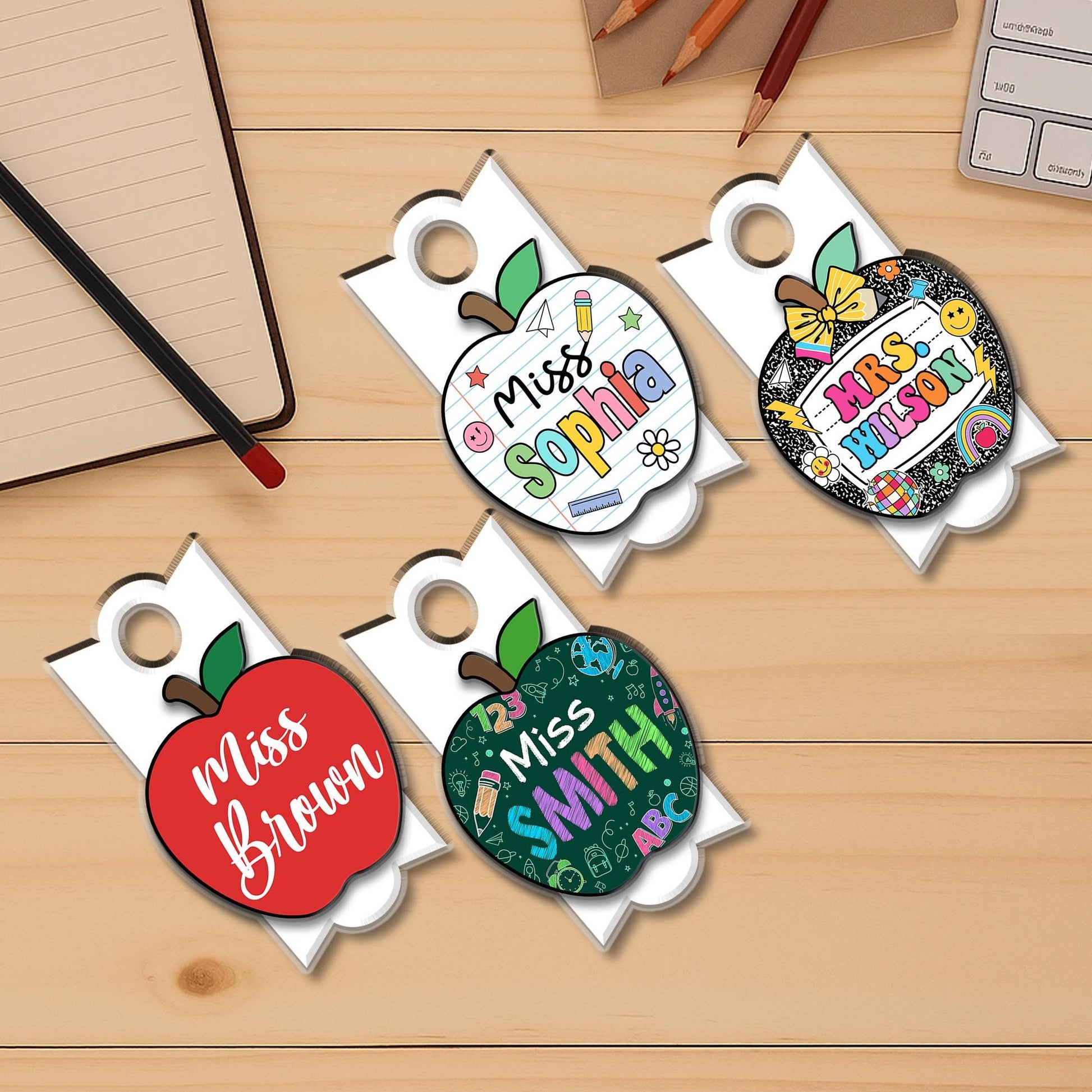 Custom Tumbler Name Tag, Personalized Apple Topper 40oz/30oz, Teacher Gifts, Tumbler Name Plate, Back To School, Teacher Appreciation Gift