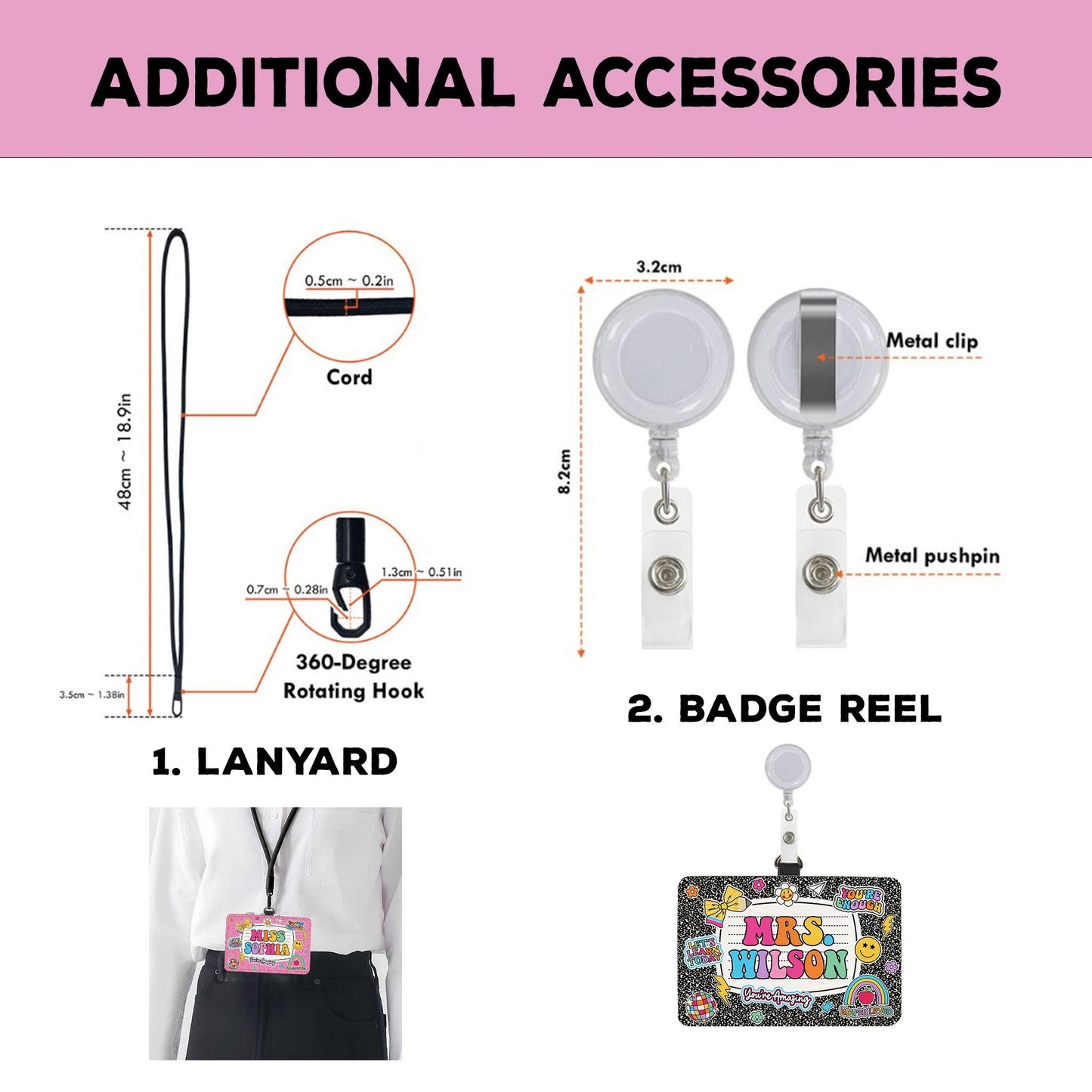 Personalized Teacher ID Badge Holder, Teacher Appreciation Gift, Teacher Gift, Back To School Gift, ID Holder Custom School Supply Theme