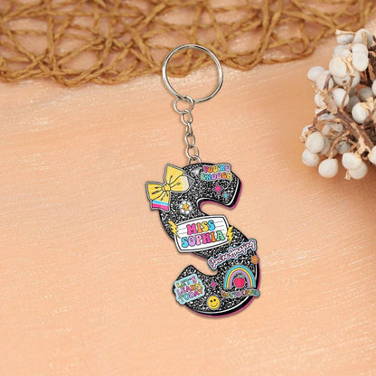 Custom Teacher Keychain Composition Book Keychain, Personalized Teacher Gift Back To School Gift, Teacher Appreciation Gift, Teacher Bag Tag