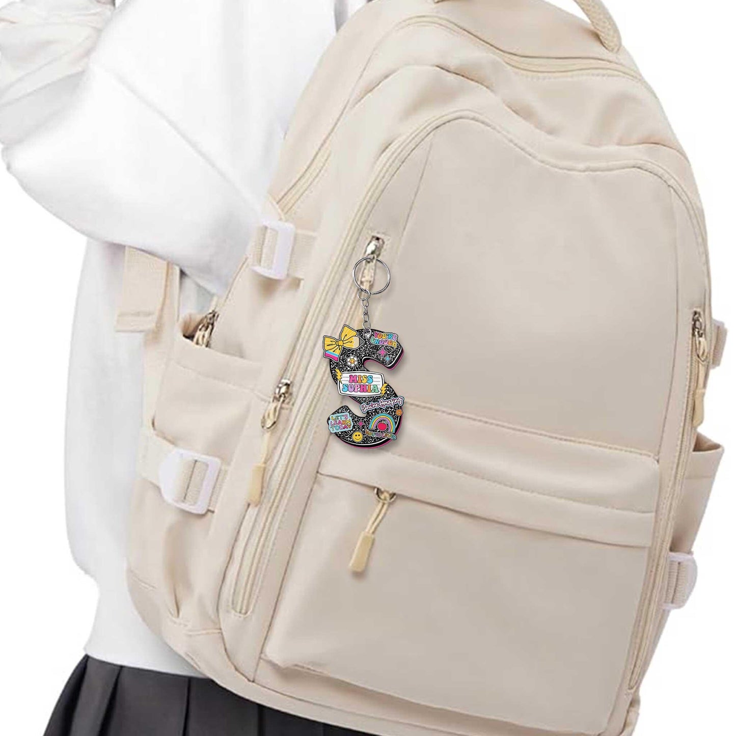 Custom Teacher Keychain Composition Book Keychain, Personalized Teacher Gift Back To School Gift, Teacher Appreciation Gift, Teacher Bag Tag