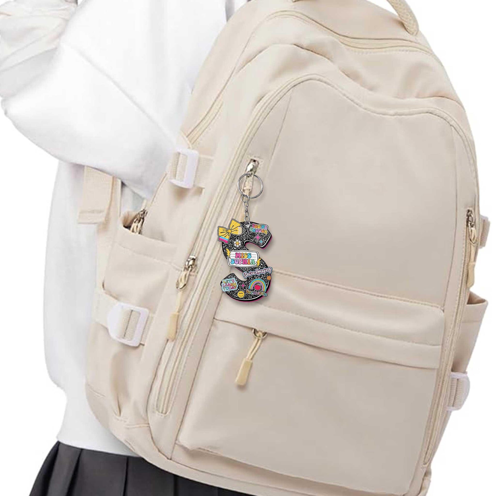 Custom Teacher Keychain Composition Book Keychain, Personalized Teacher Gift Back To School Gift, Teacher Appreciation Gift, Teacher Bag Tag