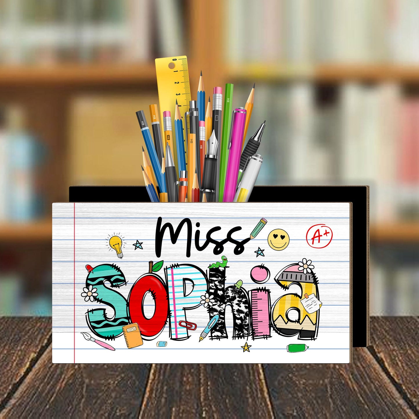 Teacher Appreciation Gift, Custom Pencil Holder, Teacher Pen Holder Name Back To School, Teacher Gift, Desk Decor Office Gift Desk Organizer