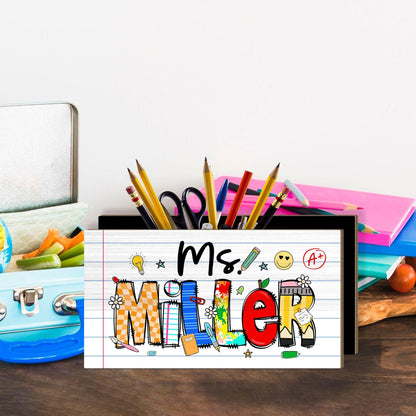 Teacher Appreciation Gift, Custom Pencil Holder, Teacher Pen Holder Name Back To School, Teacher Gift, Desk Decor Office Gift Desk Organizer