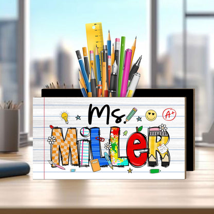Teacher Appreciation Gift, Custom Pencil Holder, Teacher Pen Holder Name Back To School, Teacher Gift, Desk Decor Office Gift Desk Organizer