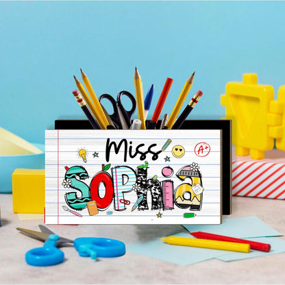 Teacher Appreciation Gift, Custom Pencil Holder, Teacher Pen Holder Name Back To School, Teacher Gift, Desk Decor Office Gift Desk Organizer
