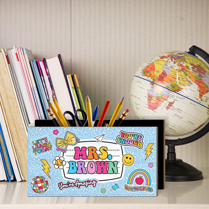 Personalized Teacher Pencil Holder, Teacher Appreciation Gift, Back To School, Office Decor Custom Pen Holder Teacher's Gift, Desk Organizer