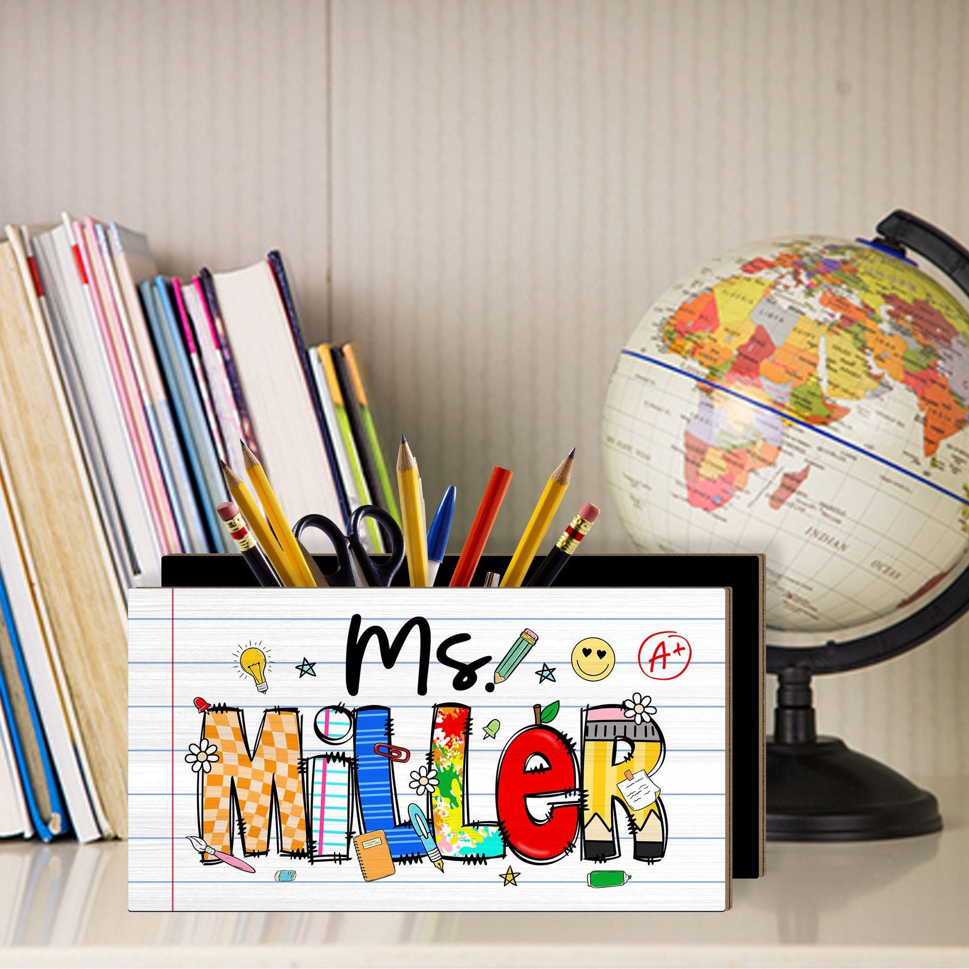 Teacher Appreciation Gift, Custom Pencil Holder, Teacher Pen Holder Name Back To School, Teacher Gift, Desk Decor Office Gift Desk Organizer