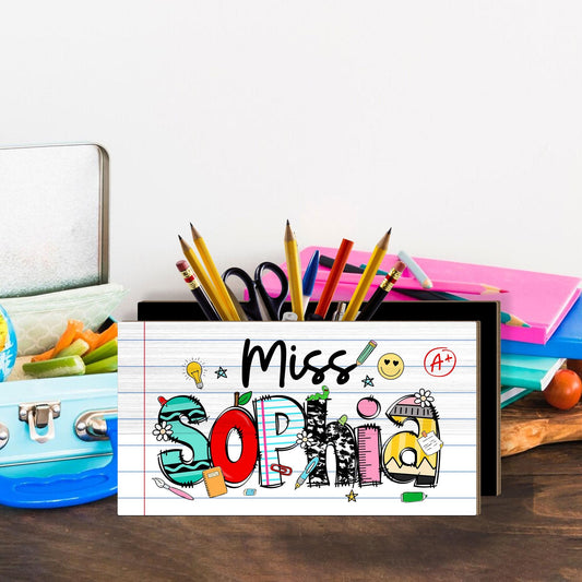 Teacher Appreciation Gift, Custom Pencil Holder, Teacher Pen Holder Name Back To School, Teacher Gift, Desk Decor Office Gift Desk Organizer