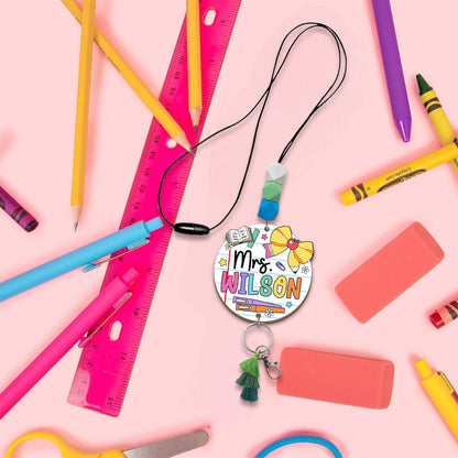 Teacher Lanyard, Personalized Trendy Lanyard for Keys ID Badge Lanyard, Teacher Lanyard with Name, Beaded Lanyard, Teacher Appreciation Gift