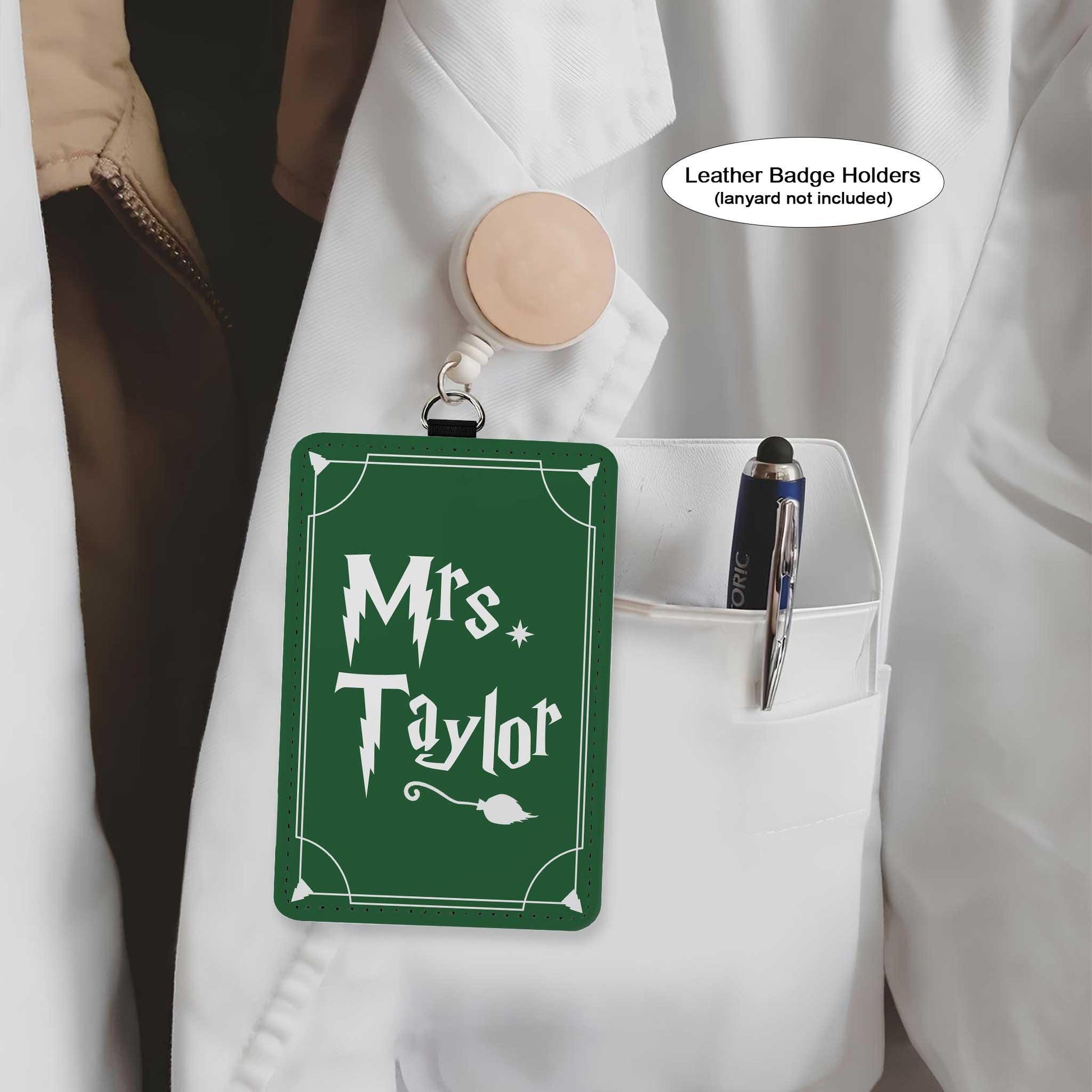 Teacher ID Badge Holder, Teacher Wizard Custom Name Personalized ID Holder, Teacher Gifts, Teacher Appreciation Gift, Back To School Gift