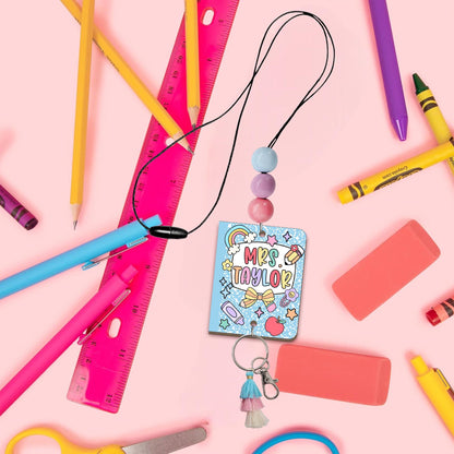 Custom Teacher Lanyard with Name, Teacher Appreciation Gift, Personalized Trendy Lanyard for Keys ID Badge, Beaded Lanyard Back To School