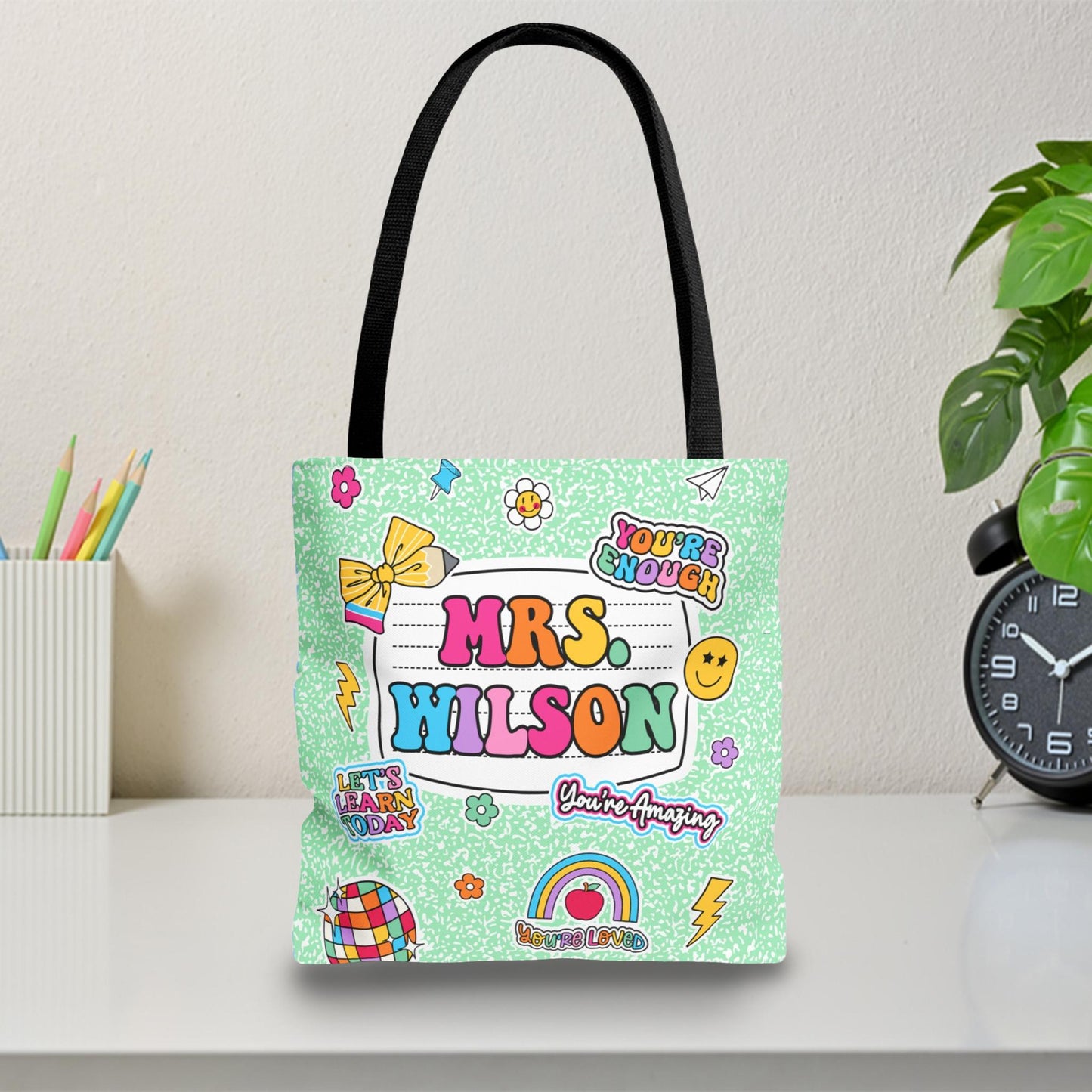 Personalized Teacher Tote Bag Composition Book, Back To School Teacher Bag, Teacher Gift Teacher Thank You Gift, Teacher Appreciation Gift