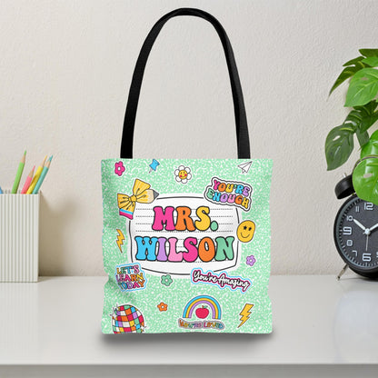 Personalized Teacher Tote Bag Composition Book, Back To School Teacher Bag, Teacher Gift Teacher Thank You Gift, Teacher Appreciation Gift