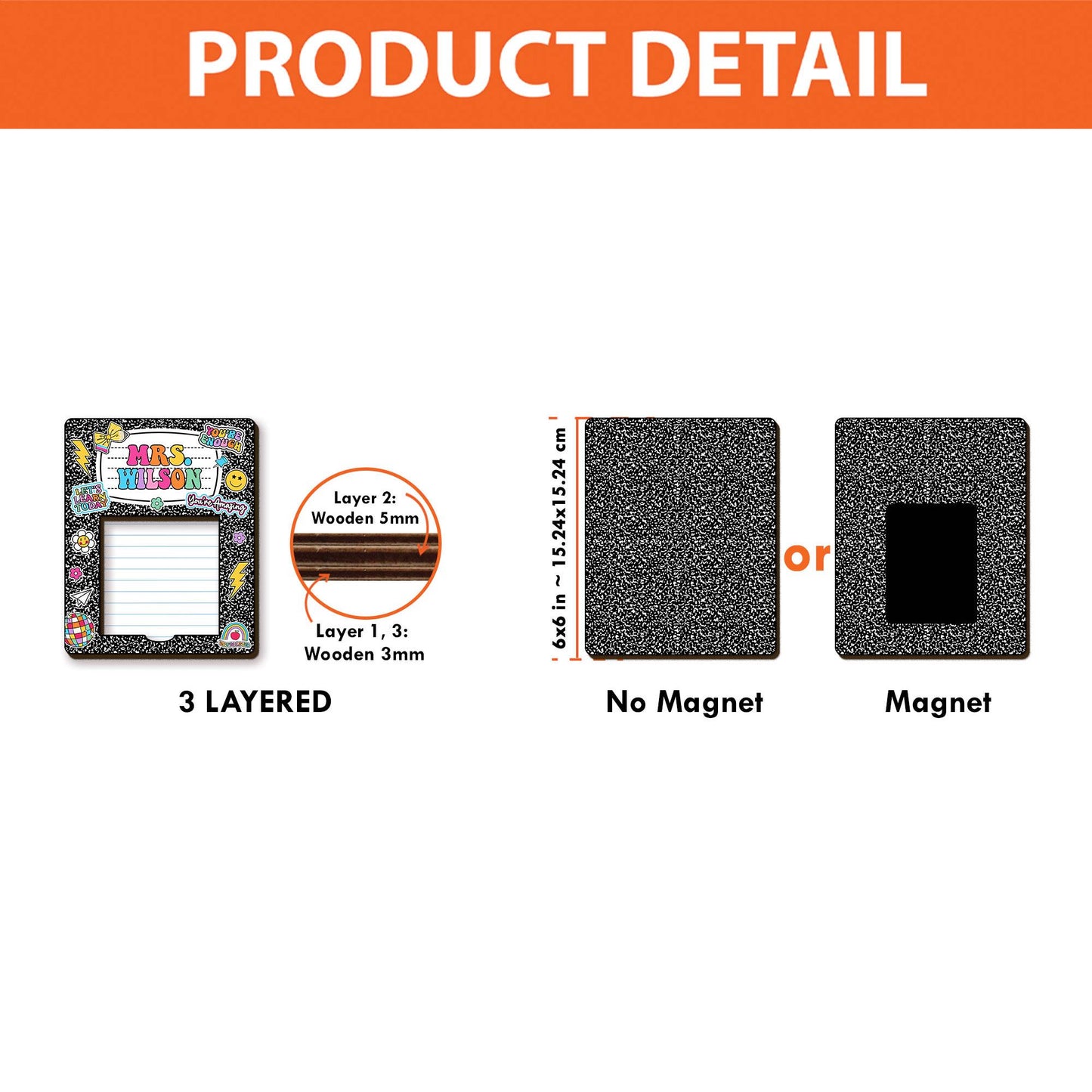 Personalized Teacher Sticky Note Holder, Teacher Appreciation magnet, Teacher Notepad Holder, Back to School Gift, Teacher Desk Decor