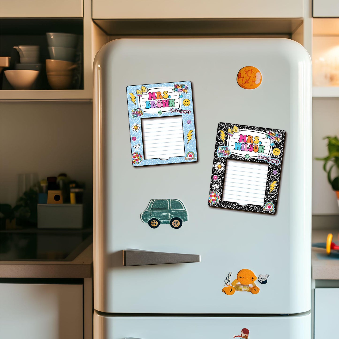 Personalized Teacher Sticky Note Holder, Teacher Appreciation magnet, Teacher Notepad Holder, Back to School Gift, Teacher Desk Decor