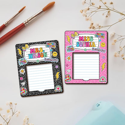 Personalized Teacher Sticky Note Holder, Teacher Appreciation magnet, Teacher Notepad Holder, Back to School Gift, Teacher Desk Decor