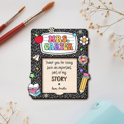 Custom Sticky Note Holder With Magnet Composition Book Teacher Notepad Holder, Thank You Gift Teacher Appreciation Gift, Back to School Gift