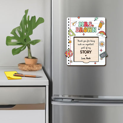 Personalized Teacher Sticky Note Holder, Teacher Notepad Holder, Teacher Appreciation magnet, Teacher Desk Decor, Back to School Gift