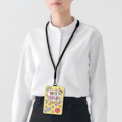 Personalized Teacher ID Badge Holder, Composition Book Teacher ID Badge Holder, Teacher Gift, Teacher Appreciation Gift, Back To School Gift