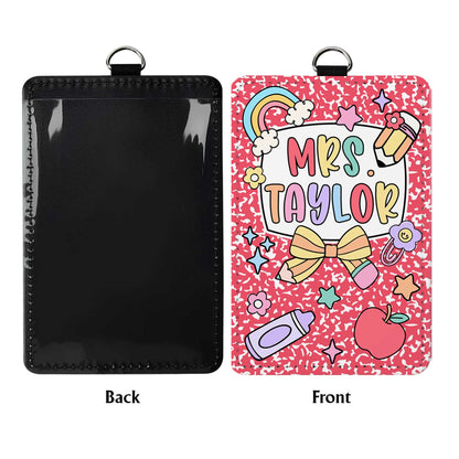 Personalized Teacher ID Badge Holder, Composition Book Teacher ID Badge Holder, Teacher Gift, Teacher Appreciation Gift, Back To School Gift