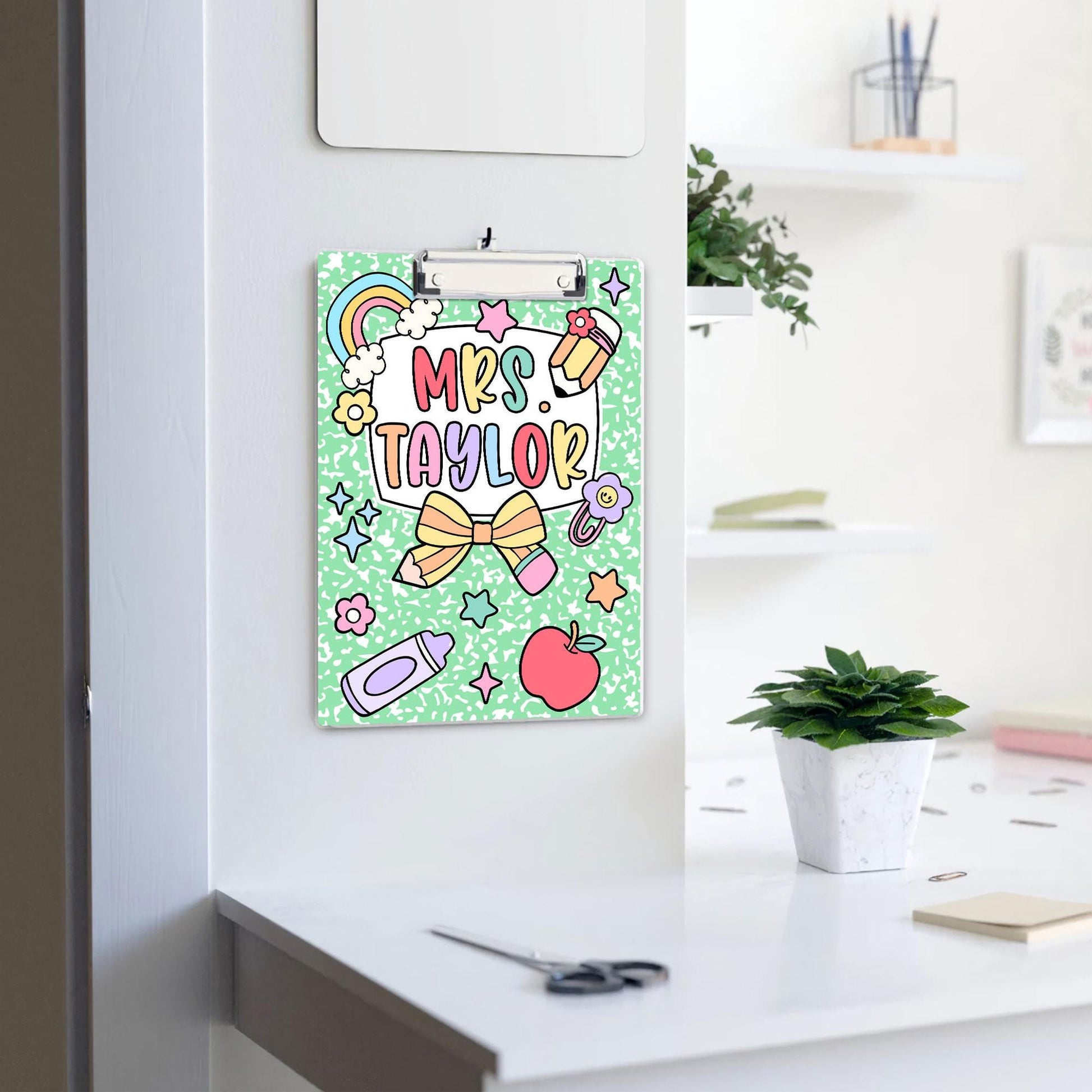 Custom Teacher Clipboard Composition Book With Name, Personalized Teacher Gift, Teacher Appreciation, School Supplies, Back To School Gift