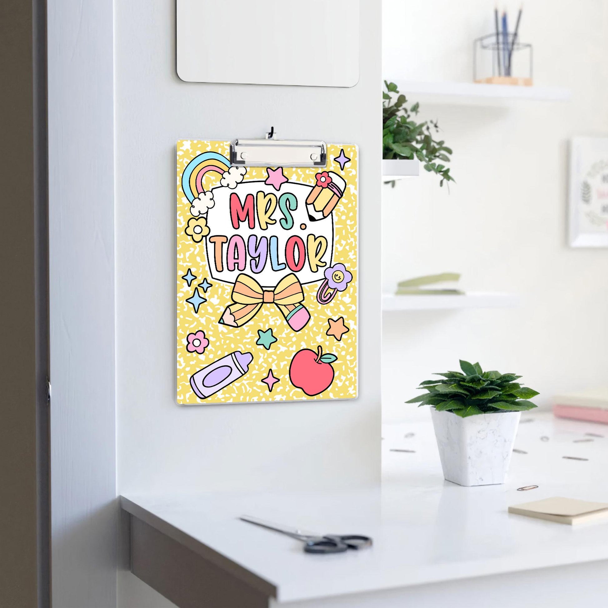 Custom Teacher Clipboard Composition Book With Name, Personalized Teacher Gift, Teacher Appreciation, School Supplies, Back To School Gift