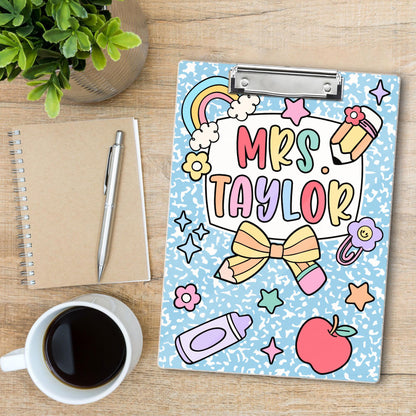 Custom Teacher Clipboard Composition Book With Name, Personalized Teacher Gift, Teacher Appreciation, School Supplies, Back To School Gift