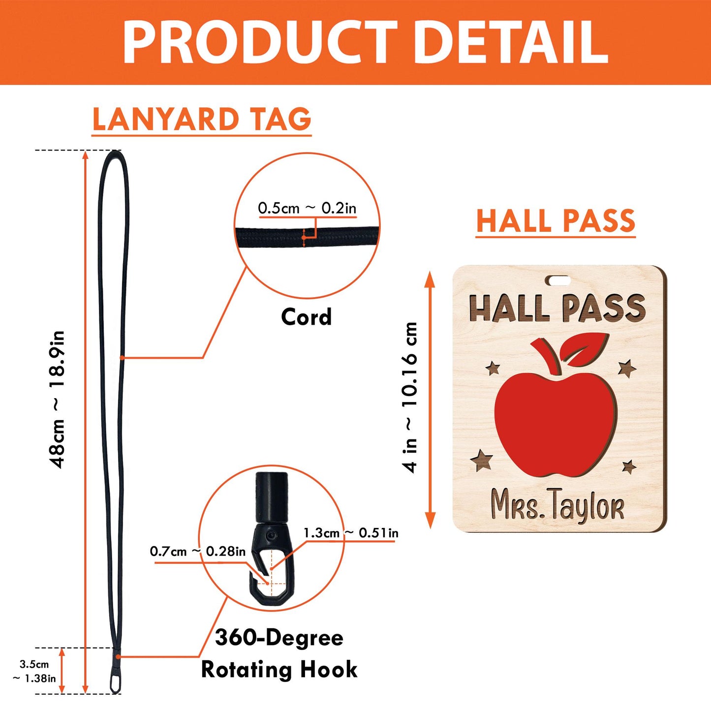 Custom Class Room Hall Passes, Teacher Hall Pass With Lanyard, Bathroom Pass, Nurse Pass, Back To School Gift, Teacher Appreciation Gift