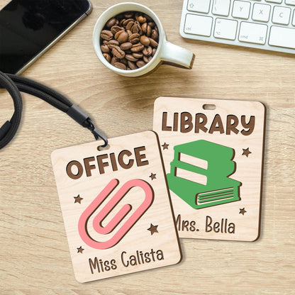 Custom Class Room Hall Passes, Teacher Hall Pass With Lanyard, Bathroom Pass, Nurse Pass, Back To School Gift, Teacher Appreciation Gift