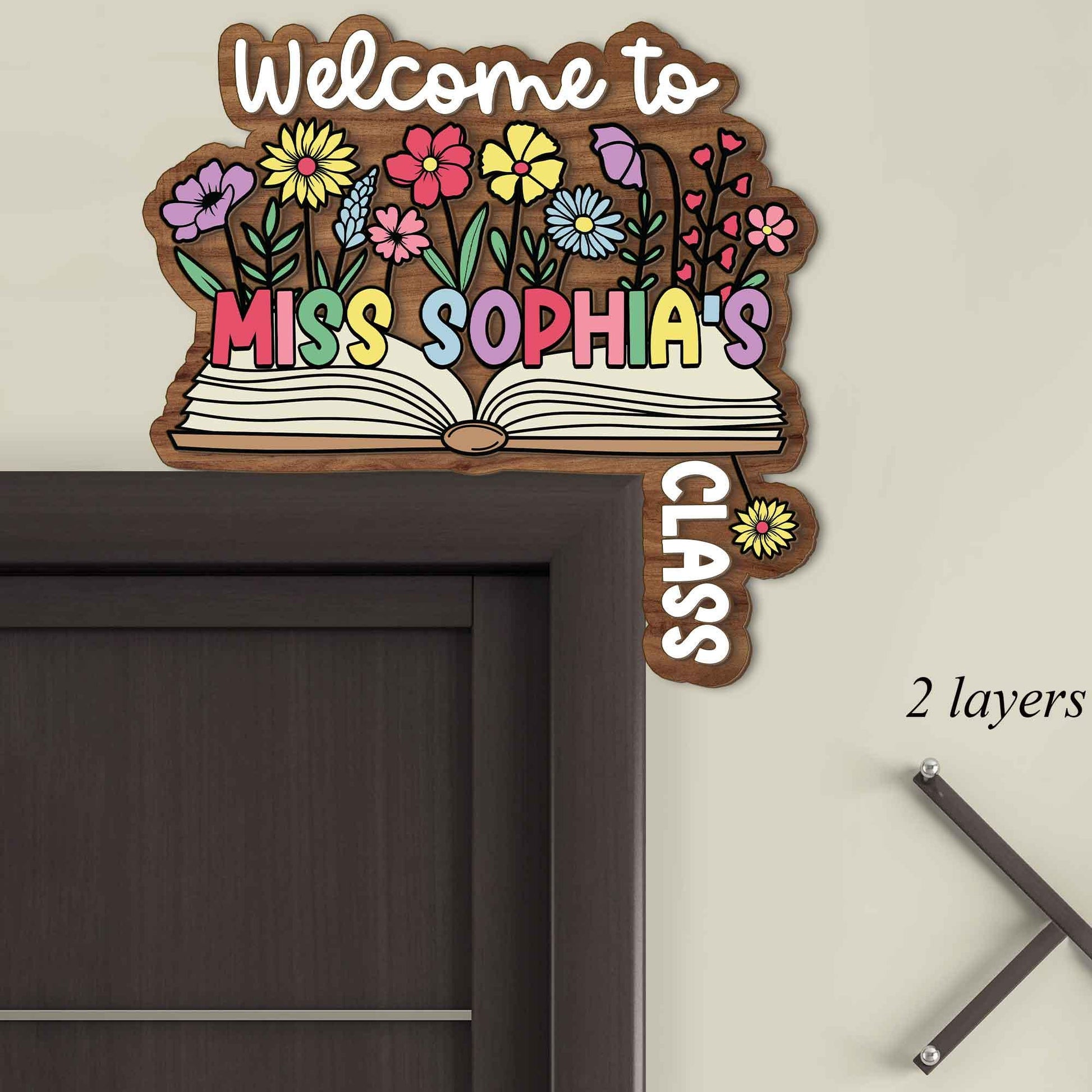 Classroom Doorframe Sign, Teacher Door Hanger With Flower, Classroom Door Sign, Doorframe Teacher, Back To School Sign, Teacher Appreciation