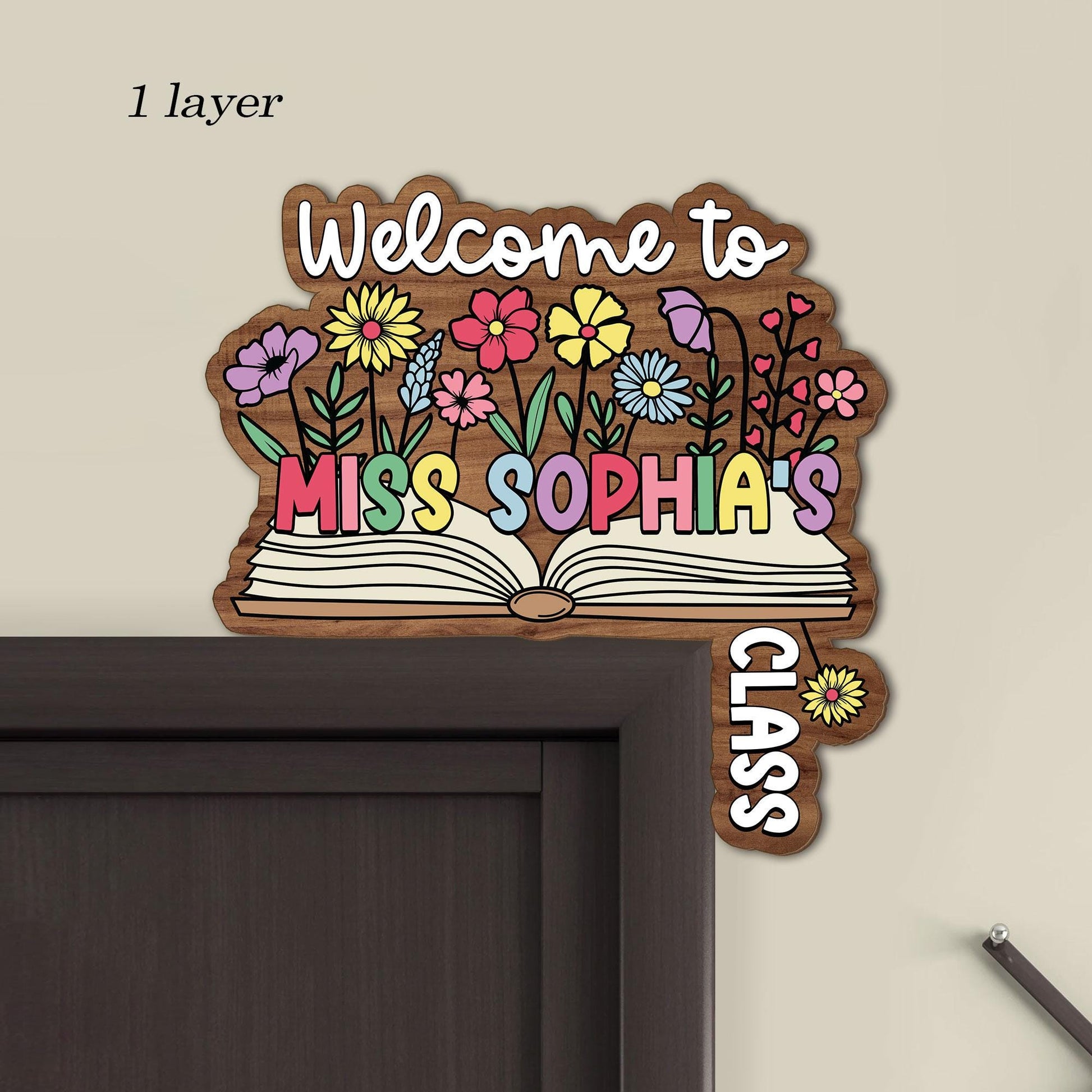 Classroom Doorframe Sign, Teacher Door Hanger With Flower, Classroom Door Sign, Doorframe Teacher, Back To School Sign, Teacher Appreciation