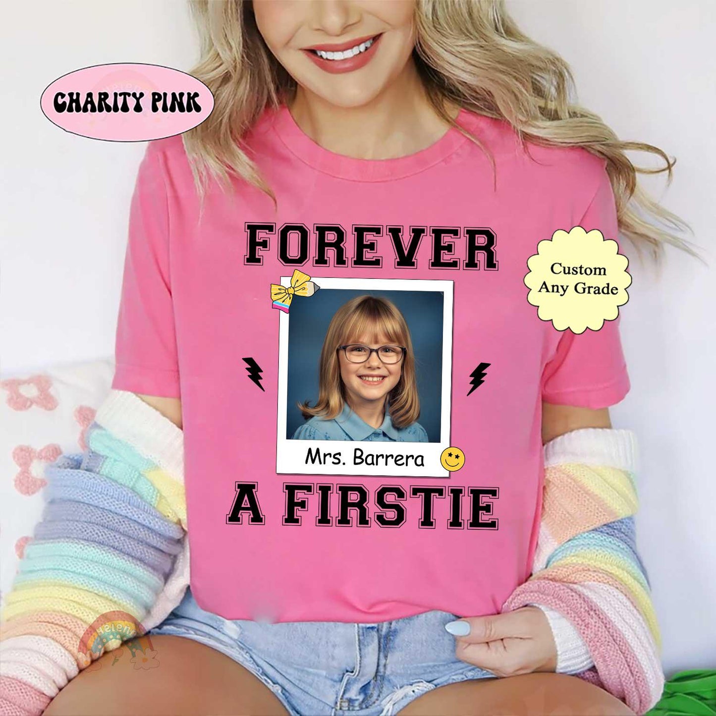 Personalized Teacher Shirt Forever A Firstie Shirt, Custom First Grade Shirt, Funny Teacher Shirt, Back To School, Teacher Appreciation Gift